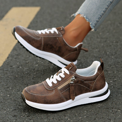 Chaussures à lacets de couleur unie