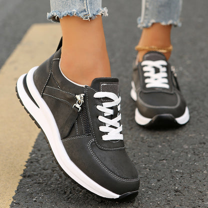Chaussures à lacets de couleur unie